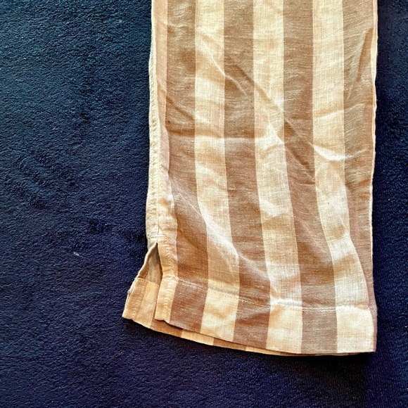 NWOT Stripped Lenin Cotton Blend Beach Pants Size L - Picture 3 of 9